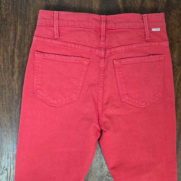 MOTHER The Hustler Ankle Fray - The Devil May Care - Mars Red - Size 27 - Picture 9 of 11